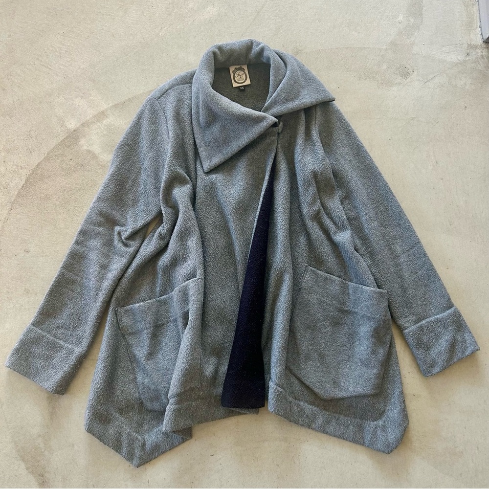 Asymmetrical fleece coat